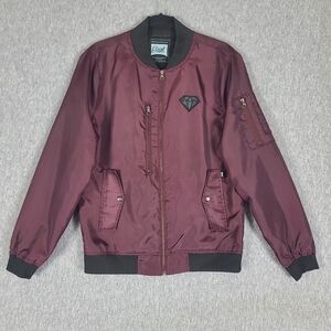 Vintage 90s Beautiful Giant Bomber Jacket Burgundy Men's Med